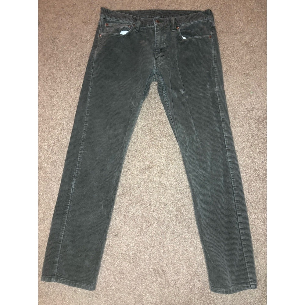 Levi's 511 Slim Fit Corduroy Pants Men's 34x32 Pockets, Green, Casual